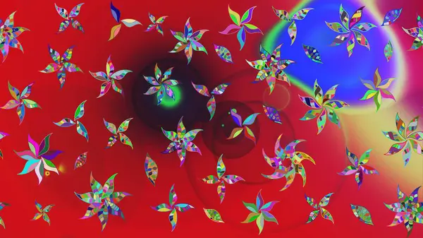 Raster hisseleri. Eskiz arkaplan modeli. Suluboya, elle çizilmiş. Kırmızıda çiçekler.