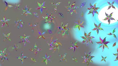 Çiçek kompozisyonu. Çiçek kolajı. - Gri çiçekler. Çiçek arkaplan. Raster deseni. Doğa. Küçük çiçekte güzel desen var..