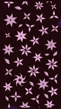 Parlak çiçekli kolaj çiçekleri kahverengi. Çiçek tasarımı için inanılmaz bir kolaj cenneti tarzı. Çiçekli zambaklar eskiz arka planı.