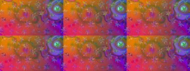 El çizimi, soyut ve süslü elementler. Klasik çiçekler. Yaz çiçekleri teması. Kahverengi renkli. Suluboya resim taklit Raster illüstrasyonu.