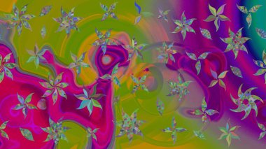 Raster illüstrasyonu. Güzel kumaş deseni. Bahar çiçekli güzel bir çiçek deseni..