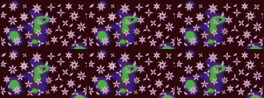 Raster stili kumaş deseni. Çiçekler suluboya çizim deseni.