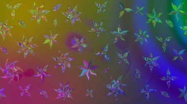 Moda baskıları için zarif bir şablon. Halk tarzı. Parlak renkli çiçekleri ve kahverengi renkli yaprakları olan harika bir çiçek deseni. Modern çiçek arkaplanı.