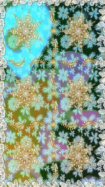 Paisleys zarif çiçek desenli arkaplan duvar kâğıdı çizimi klasik stil, modern 3D çizgili sanat eseri altın ve nötr desenli çiçek yaprakları ve süslemeleri..