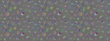 Çiçeksel çizim kalıbının yansıması. Vadinin gri renkli çiçekleri.