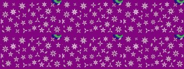 Düz Çiçek Elementleri Tasarımı. Süslü kumaş deseni. Renkli Bahar Teması eskiz kalıbı. Raster illüstrasyonunda çiçek deseni çizimi.