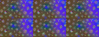 Renkli Bahar Teması eskiz kalıbı. Mor renkli çiçekler. Düz Çiçek Elementleri Tasarımı. Sevimli çiçek raster deseni.