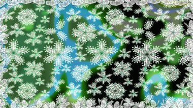 Çiçeksiz desenli arka plan, yaz çiçekleri. Düz Çiçek Elementleri Tasarımı. Yeşil renkli çiçekler. Renkli Bahar Teması Kusursuz Arkaplan.