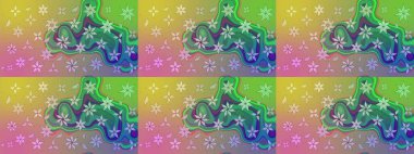 Sketch Floral Pattern in Raster illustration. Fancy fabric pattern. Colour Spring Theme sketch pattern Background. Flat Flower Elements Design.