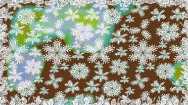 Tekstil, kumaş, kapaklar, duvar kağıtları, baskı, naylon, yapıştırma, örgü, dekupaj için çiçeksiz arkaplan. Millefleur 'lar. Küçük kahverengi çiçekli oldukça eski bir besin torbası deseni..