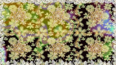 Paisleys zarif çiçek desenli arkaplan duvar kâğıdı çizimi klasik stil, modern 3D çizgili sanat eseri altın ve nötr desenli çiçek yaprakları ve süslemeleri..