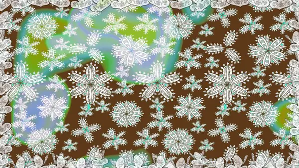 Tekstil, kumaş, kapaklar, duvar kağıtları, baskı, naylon, yapıştırma, örgü, dekupaj için çiçeksiz arkaplan. Millefleur 'lar. Küçük kahverengi çiçekli oldukça eski bir besin torbası deseni..