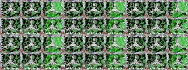 Raster. Yeşil renkli güzel çiçeklerle kusursuz desen, suluboya çiçek deseni, duvar kağıdı, kart ya da kumaş için fayanslı..