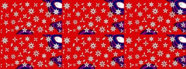 Soyut çiçek çizim kalıbı arka planı. Raster deseni. Raster illüstrasyonu. Kırmızı renklerde. Küçük çiçekte sevimli çiçek deseni var..