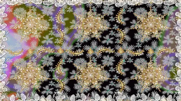 Kusursuz çiçek deseni. Duvar kâğıdı barok, İspanyol kumaşı. Kusursuz raster arka plan. Gri renklerde grafiksel, modern, pürüzsüz desen.