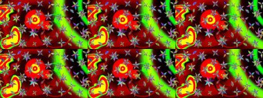 Moda baskıları için zarif bir şablon. Kırmızı çiçekli bahar çiçekleri. Motley illüstrasyonu. Küçük çiçekte güzel bir desen. Küçük renkli çiçekler..