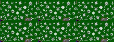 Raster güzel bir çiçek deseni çizmiş. Bahar mevsimi. Tatil havası. Nazik romantik baskı. Yeşil renkte çiçekler.