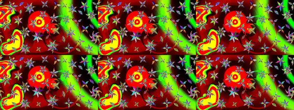 Moda baskıları için zarif bir şablon. Kırmızı çiçekli bahar çiçekleri. Motley illüstrasyonu. Küçük çiçekte güzel bir desen. Küçük renkli çiçekler..