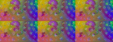 Bir sürü kahverengi ve soyut çiçekli tropik eskiz deseni. Küçük çiçekteki sevimli çiçek deseni. Varicolobrown Raster çizimi.