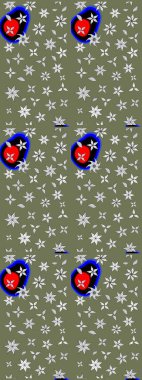 Çiçekli karalama şeklinde Raster çiçek deseni. Yeşil renkli çiçekler. Nazik, narin çiçek arkaplanı.