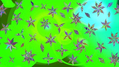 Klasik çiçekler. Yeşil renkler. Suluboya resim taklit Raster çizimi. Yaz çiçekleri teması. El çizimi soyut süslü elementler.