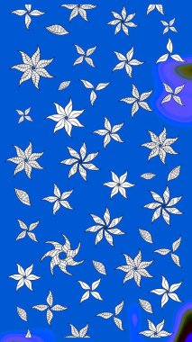 Raster suluboya çiçek deseni, narin çiçekler, mavi çiçekler, tebrik kartı şablonu. Raster Güzel kumaş deseni.