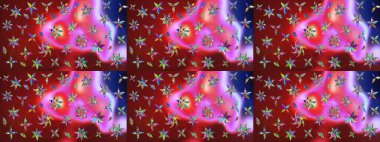 Renkli Bahar Teması eskiz kalıbı. Karalama çiçeği. Raster illüstrasyonu. Düz Çiçek Elementleri Tasarımı. Zentangle soyut çiçekleri. Şirin kumaş deseni.