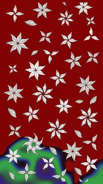 Düz Çiçek Elementleri Tasarımı. Raster illüstrasyonundaki çiçek desenli çizim. Renkli Bahar Teması eskiz kalıbı. Güzel kumaş deseni.