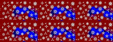 Raster illüstrasyonu. Küçük çiçekteki sevimli çiçek deseni. Soyut çiçek çizim kalıbı arka planı. Raster deseni. Kırmızı renklerde.