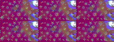 Küçük çiçekteki sevimli çiçek deseni. Mor renkte çiçekler.