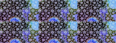 Soyut çiçek çizim kalıbı arka planı. Raster deseni. Raster illüstrasyonu. Küçük çiçekteki sevimli çiçek deseni. Siyah renklerde.