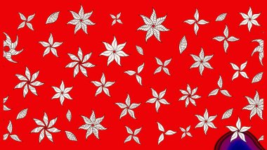 Çiçekli güzel suluboya desen. Kırmızı renklerde. Raster illüstrasyonu.