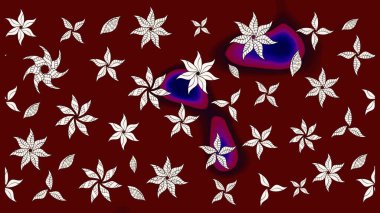 Nazik, narin çiçek arkaplanı. Çiçekli karalama şeklinde Raster çiçek deseni. Kırmızı renkte çiçekler.