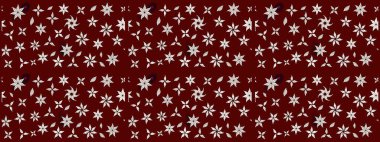 Elle boyanmış suluboya resim çizimleri, çiçekler ve bitkiler. Kırmızı renkte çiçekler.