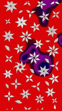 Küçük çiçekteki sevimli çiçek deseni. Kırmızı renkte çiçekler. Raster illüstrasyonu.