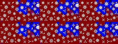 Kibarca, kırmızı renkte bahar çiçekleri. Raster illüstrasyonu. Raster çiçek desenli ve çiçekli..