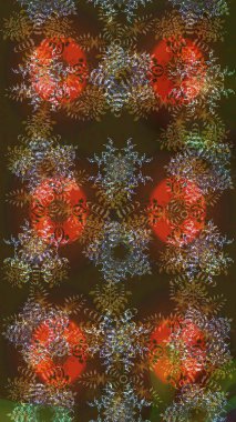 Raster Noel soyut renkli arka plan ve düşen kar tanesi. Noel süslemeleri ve Noel süslemeleri.