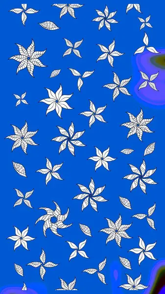 Raster suluboya çiçek deseni, narin çiçekler, mavi çiçekler, tebrik kartı şablonu. Raster Güzel kumaş deseni.