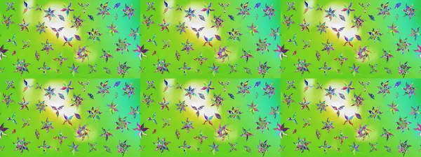 Soyut etnik raster çizim kalıbı. Kabile sanatı boho baskısı, klasik çiçek arkaplanı. Arkaplan dokusu, duvar kağıdı, yeşil renkli çiçek teması.