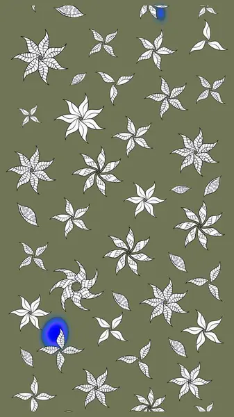 Raster illüstrasyonu. Çiçek deseni. Chichi 'nin kumaş kalıbını çiz. Düz Çiçek Elementleri Tasarımı. Renkli Bahar Teması çizim şablonu.