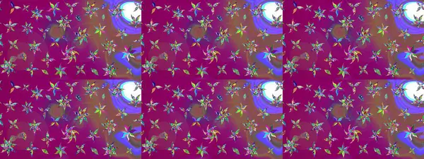 Küçük çiçekteki sevimli çiçek deseni. Mor renkte çiçekler.