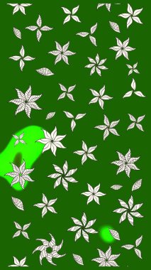 Yeşil renklerde. Çiçek. Taslak dekoratif arka plan, çiçek mandala. Raster illüstrasyonu.