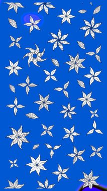 Raster illüstrasyonu. El çizimi. Çiçekli, yapraklı, çiçek desenli çizim..