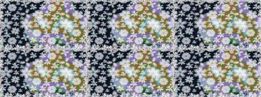 Renkli Bahar Temalı Kusursuz Arkaplan. Düz Çiçek Elementleri Tasarımı. Gri renkli çiçekler. Güzel çiçek deseni..