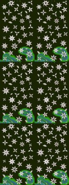 Şirin, zarif çiçekler Raster illüstrasyonu. Davetiye ve kartpostal tasarımı için dekoratif çiçek unsurları. Tekstil için figür. Poster ya da kapak için arka plan. Yapraklı çizim deseni.