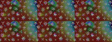 Çiçekli, yapraklı, çiçek desenli eskiz. Raster illüstrasyonu. El çizimi.