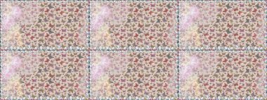 Kağıt, kumaş ve ambalaj için uygun. Kusursuz. Kart, baskı ve davetiye için basit kadınsı bir model. Gri arka planda renkli kelebek koleksiyonu. Raster illüstrasyonu.