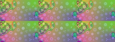 Raster illüstrasyonu. Yeşil renkte güzel bir tekstil. Suluboya çiçekli çiçek deseni.