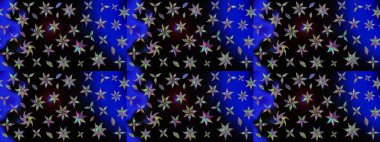 Çiçeksel fantezi tasarımı ve parlak bir arka plan çizimi. Düz Çiçek Elementleri Tasarımı. Renkli Bahar Teması çizim şablonu.