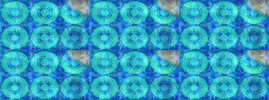 Raster illüstrasyonundaki çiçek desenli çizim. Renkli Yaz Temalı eskiz kalıbı. Mavi renkli çiçekler. Düz Çiçek Elementleri Tasarımı.